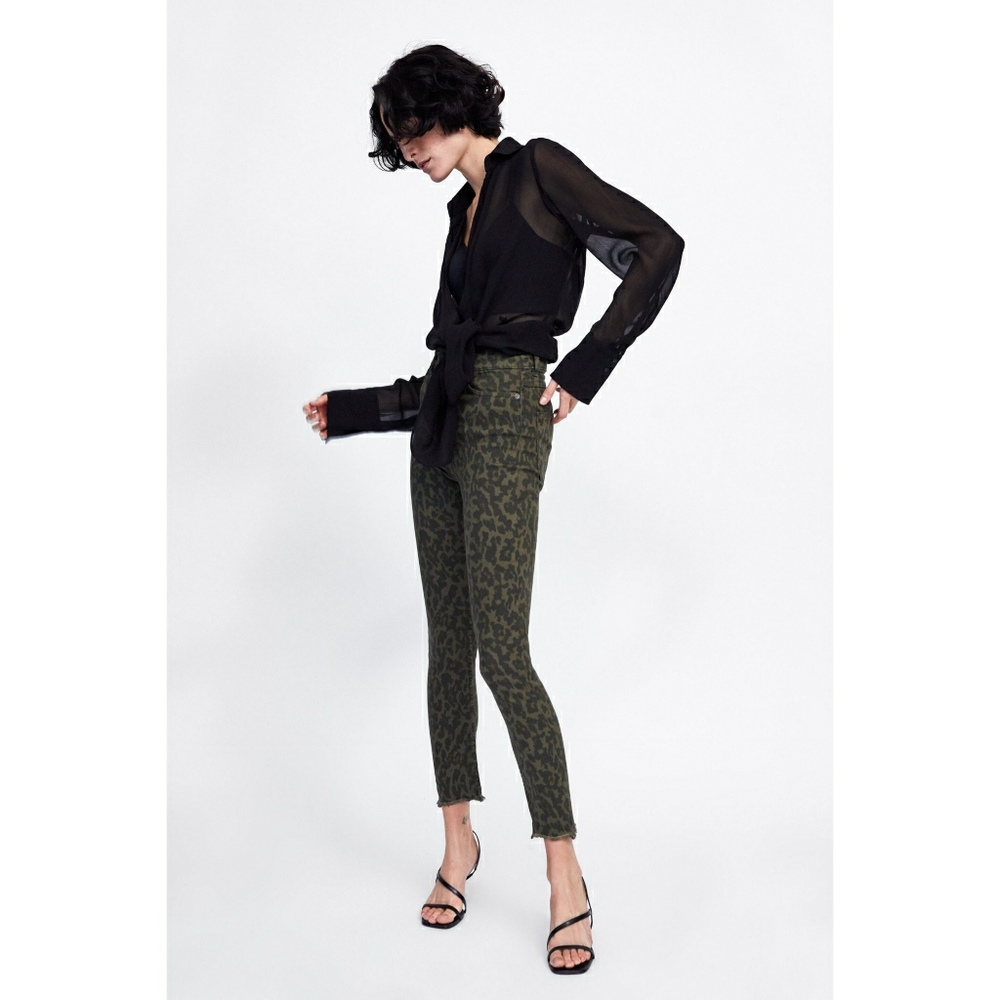 Zara Leopard High Waist Skinny